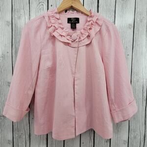 Trenz Petite By Theresa Renz Linen Blend Jacket